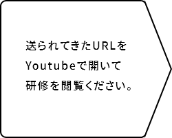 送られてきたURLをYoutubeで開いて研修を閲覧ください。