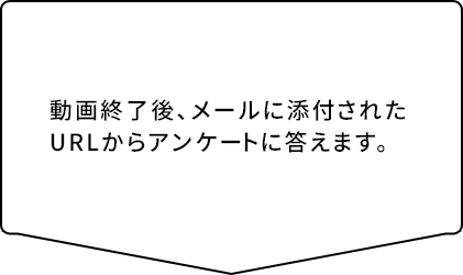 動画終了後、メールに添付されたURLからアンケートに答えます。